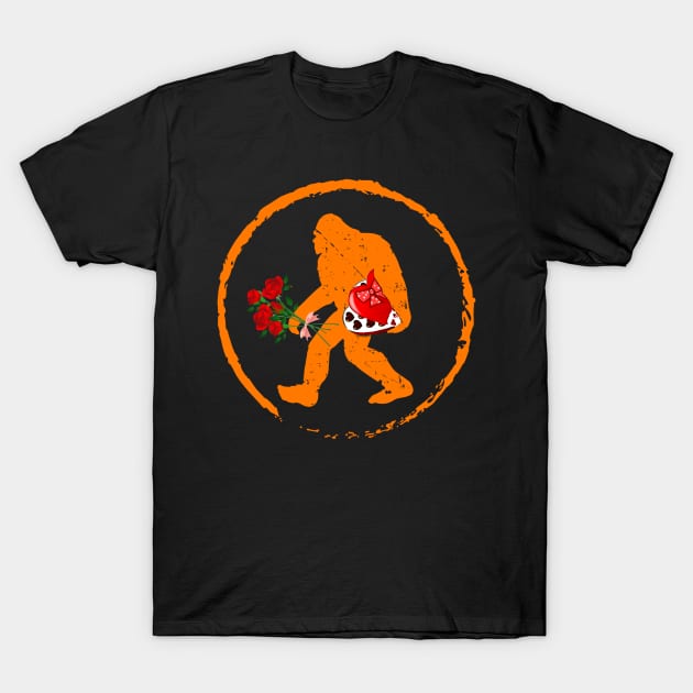 Valentines Day Bigfoot Funny Sasquatch T-Shirt by Gadsengarland.Art